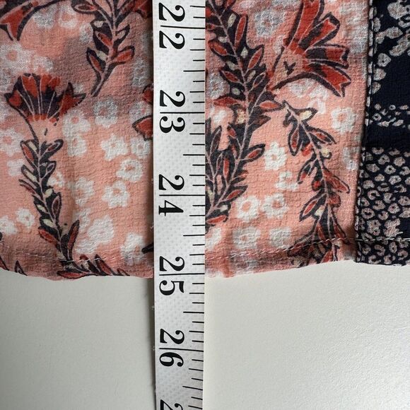 Chelsea And Theodore Size L Button Up Boho Floral Mix Print Shirt Top - Picture 9 of 9